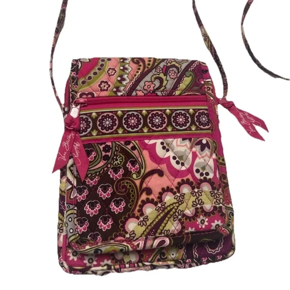 NWOT Vera Bradley Berry Paisley Crossbody bag Dark Pink Berry